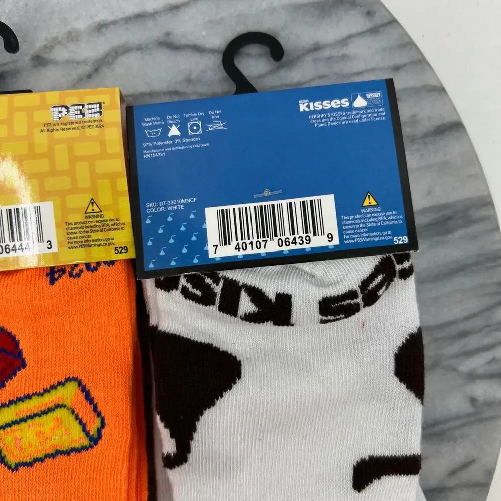 Sour Patch, Pez Hersheys Kisses Crew Socks Adult OSFM Candy Chocolate 3 Pairs